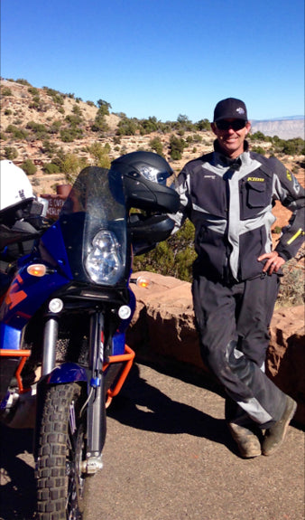 Chad Hixon with motorcycle