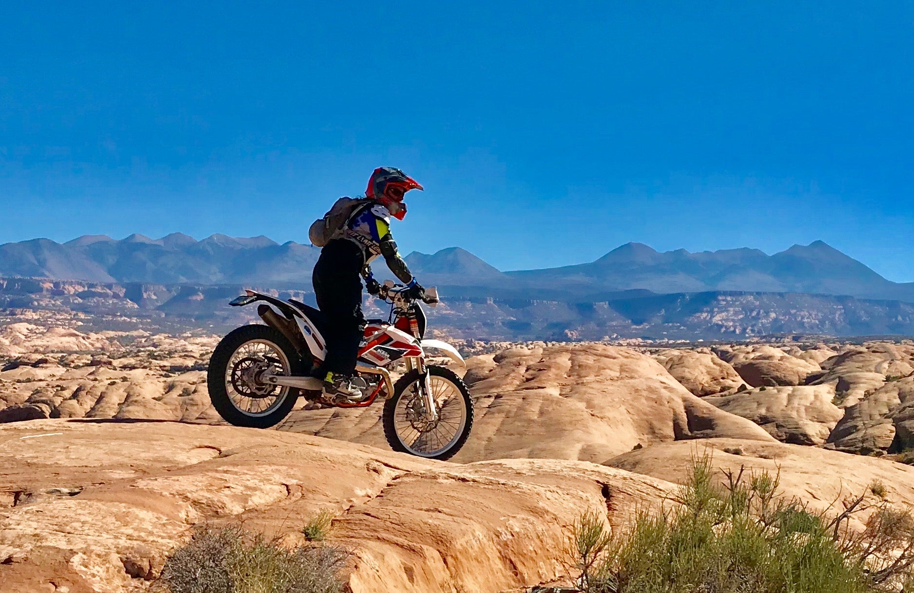 Motorcycle rider in MOAB