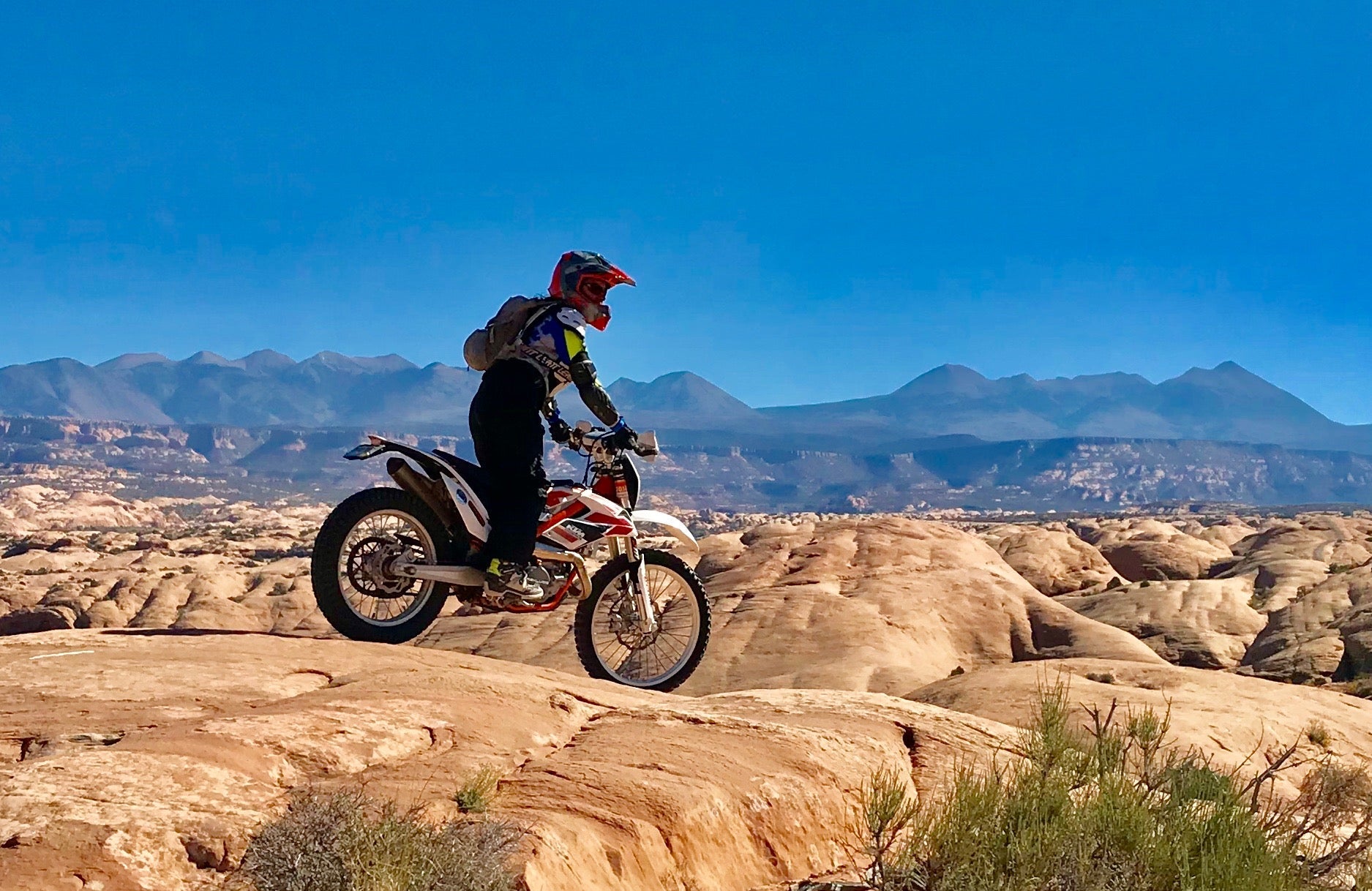 Motorcycle rider in MOAB