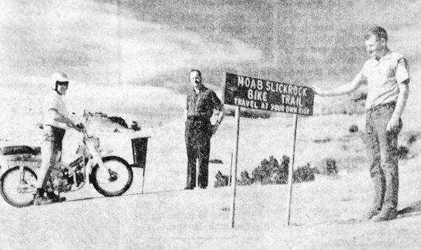 The first official sign marking Slickrock Trail